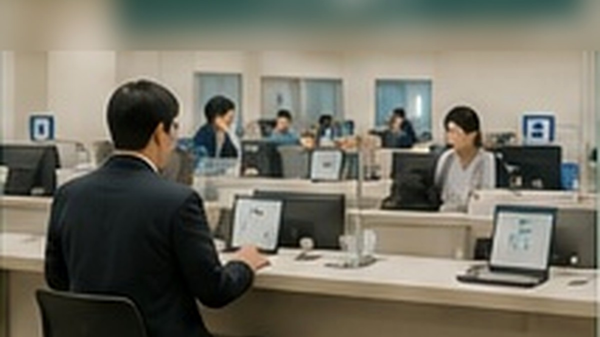 Bank branch counter representing Japanese bank account comparison