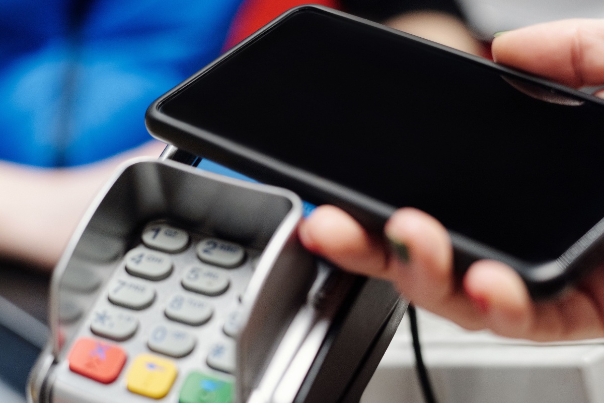 Smartphone being used for a digital bill payment