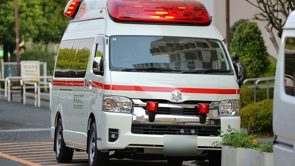 Japanese ambulance responding to a medical emergency