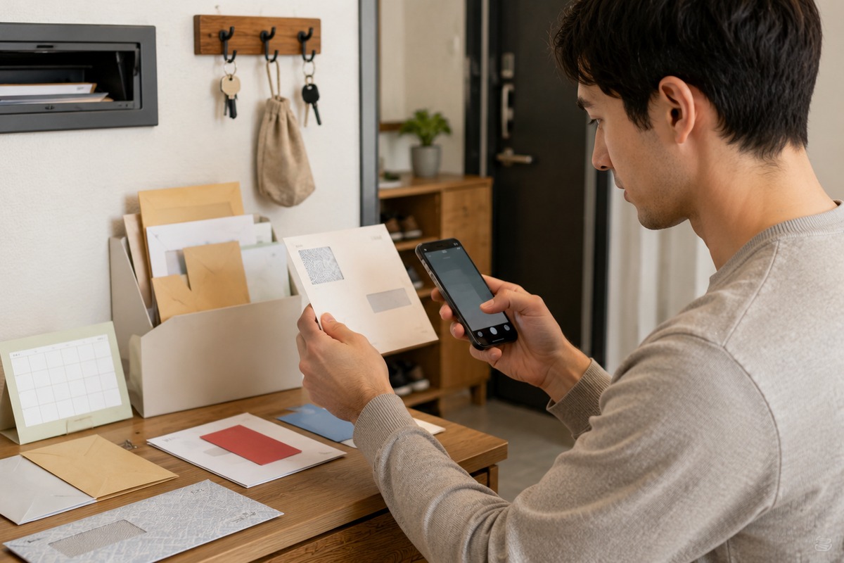Resident preparing an online Japan Post relocation request at home