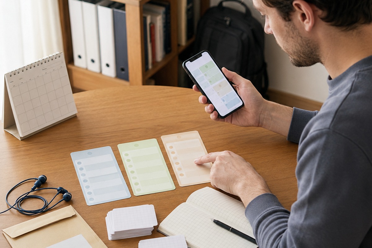 Foreign resident checking an online appointment schedule on a smartphone in Japan