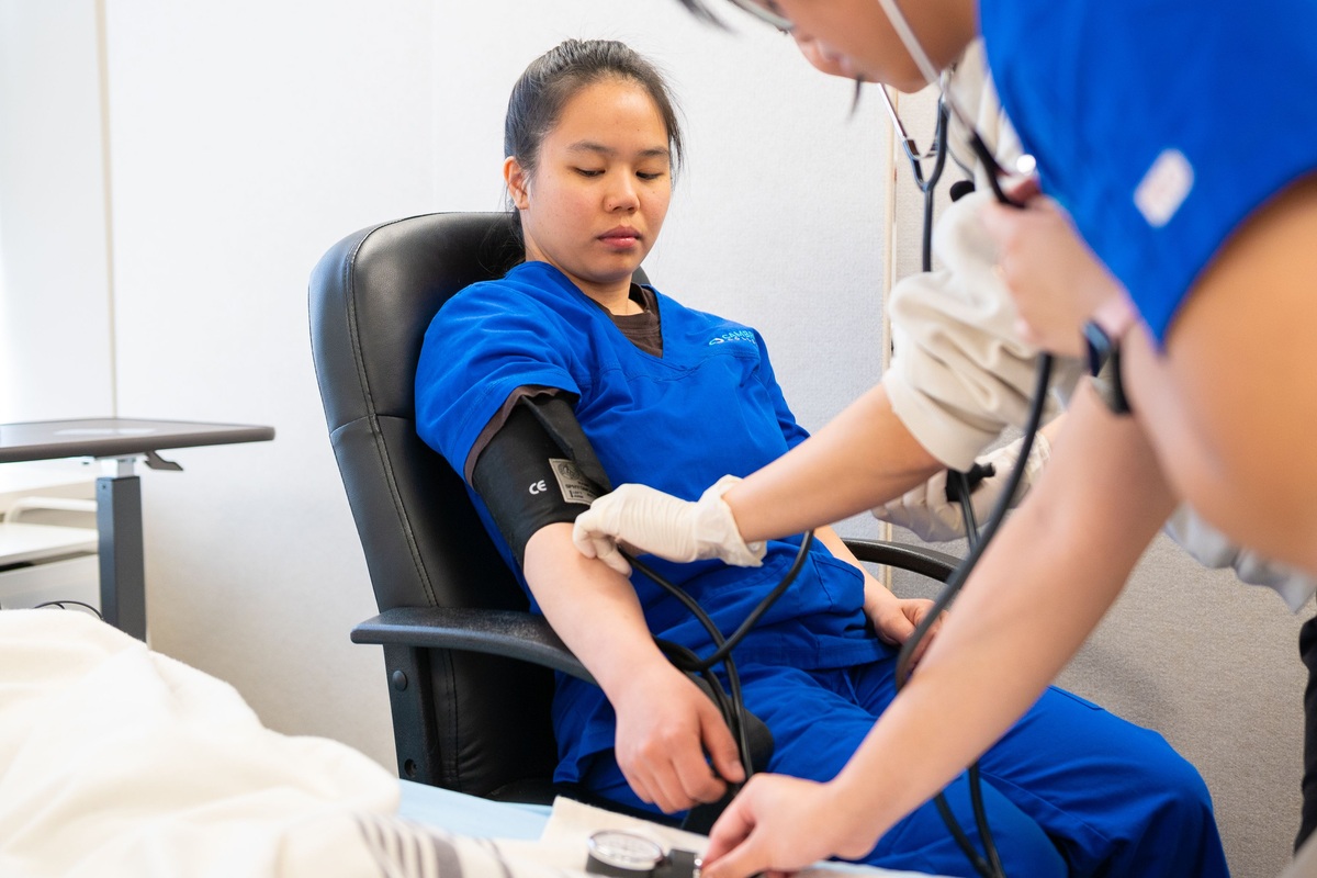 Blood pressure being measured during a routine health checkup